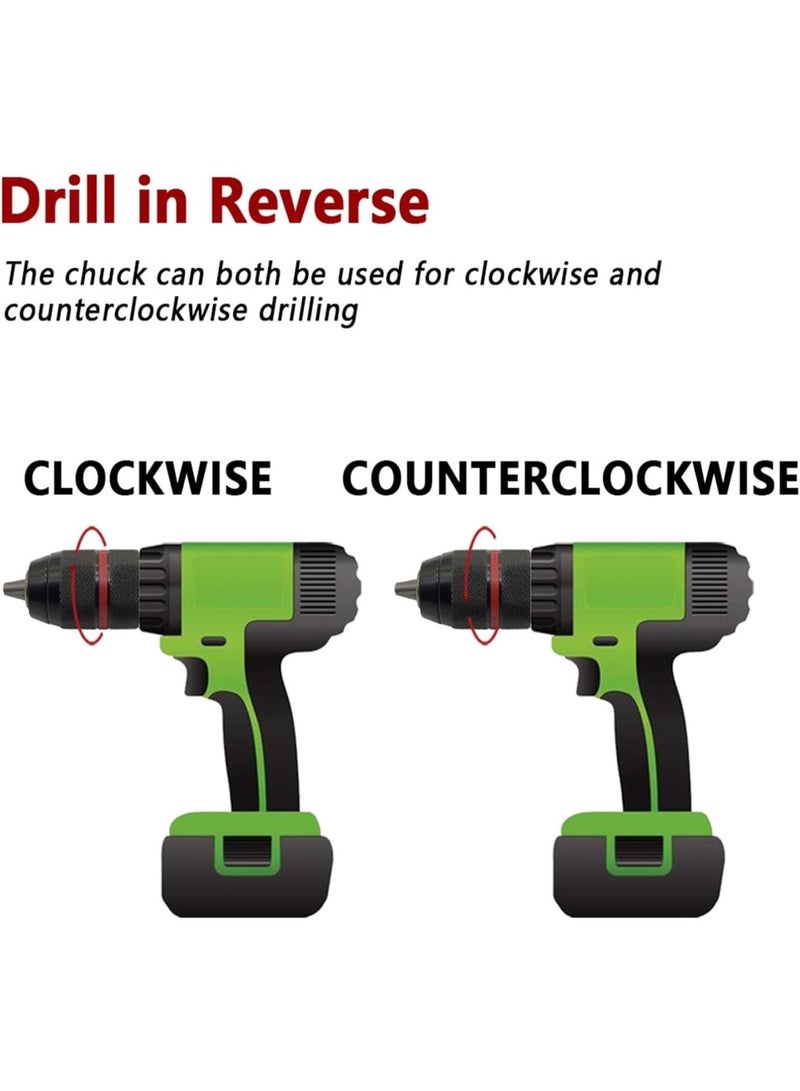 GGOOT Metal Heavy Duty 1/2-20UNF 13mm Keyless Drill Chuck Hex Shank/SDS/Socket Square Female Adaptor Hardware Tool Professional Chuck(Chuck and Shank Set) - Image 5