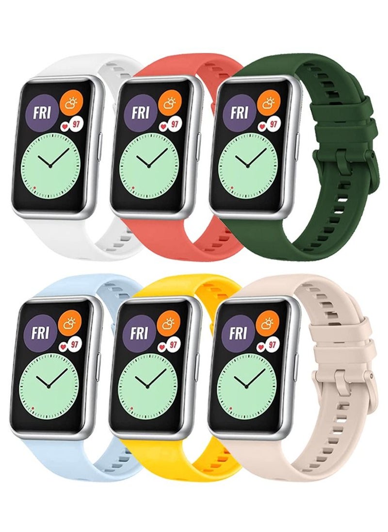CATANES 6 Pack For Huawei Watch Fit 2 Silicone Bracelet Replacement Strap Multicolour 3(Only Compatible with Huawei Watch Fit 2)  - Image 3