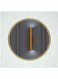 COCOVEY Cocovey Homes Circular Bathroom Mirror for Wall Size 16 Inches Gold Metal Frame with Hand Carved Glass Mirror for Bathroom Living Room Bedroom Makeup Room and Useful for House Warming Gift  - Image 4