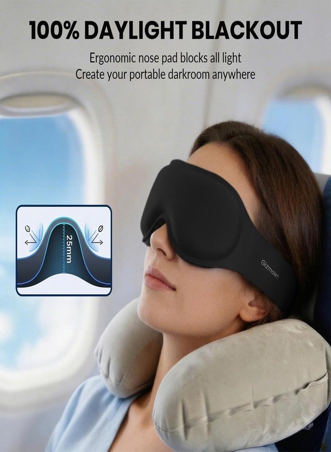 Gizmolet Maximum Blackout Sleep Mask for Deep Sleep, 3D Eye Mask with Spacious Eye Cups, Zero Eye Pressure, Long Eyelash & Lash Extension Friendly, Eye Cover for Travel/Shift Work/Daytime Sleep, Black - Image 5
