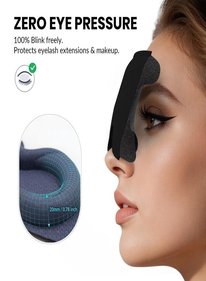 Gizmolet Maximum Blackout Sleep Mask for Deep Sleep, 3D Eye Mask with Spacious Eye Cups, Zero Eye Pressure, Long Eyelash & Lash Extension Friendly, Eye Cover for Travel/Shift Work/Daytime Sleep, Black - Image 3