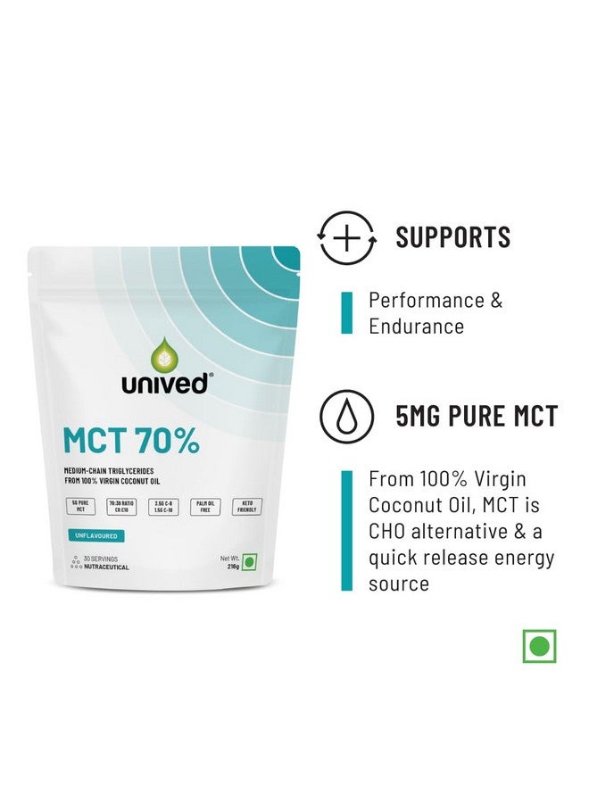 Unived MCT 70% | Medium Chain Triglyceride Oil Powder | Clean Energy Fuel | Pure MCT 5g with C-8: 3528mg & C-10: 1512mg in a 70:30 ratio | Keto Friendly | 30 Servings - Image 3