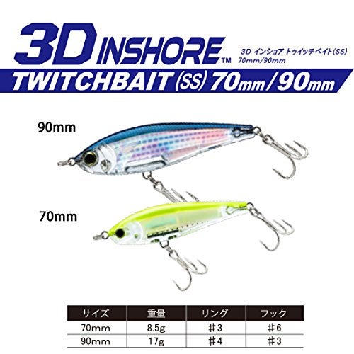 Yo-Zuri R1207-C5 3D Inshore Twitchbait, Color, Red Head, 70mm 2-3/4" - Image 2
