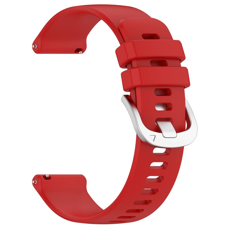 S-TOP For Garmin Venu 2S Liquid Glossy Silver Buckle Silicone Watch Band(Red) - Image 3