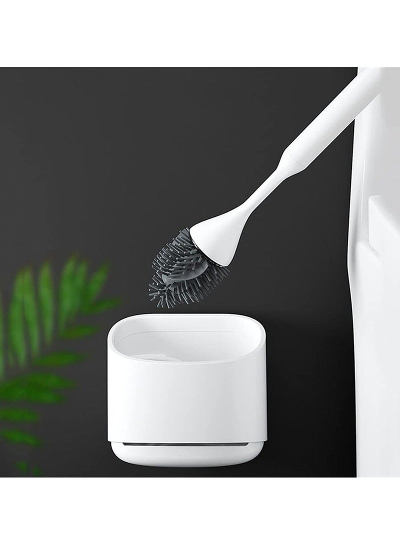 Vitacelli Toilet Brush Toilet Brush, Smart Silicone Toilet Brush Toilet Brush Cleaning Brush No Dead Spots Powerful Cleaning Tools Bathroom Accessories Toilet Brush Holder - Image 2