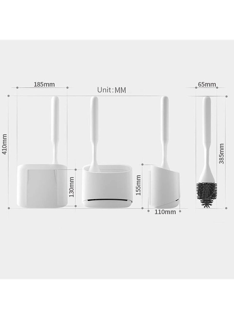 Vitacelli Toilet Brush Toilet Brush, Smart Silicone Toilet Brush Toilet Brush Cleaning Brush No Dead Spots Powerful Cleaning Tools Bathroom Accessories Toilet Brush Holder - Image 3
