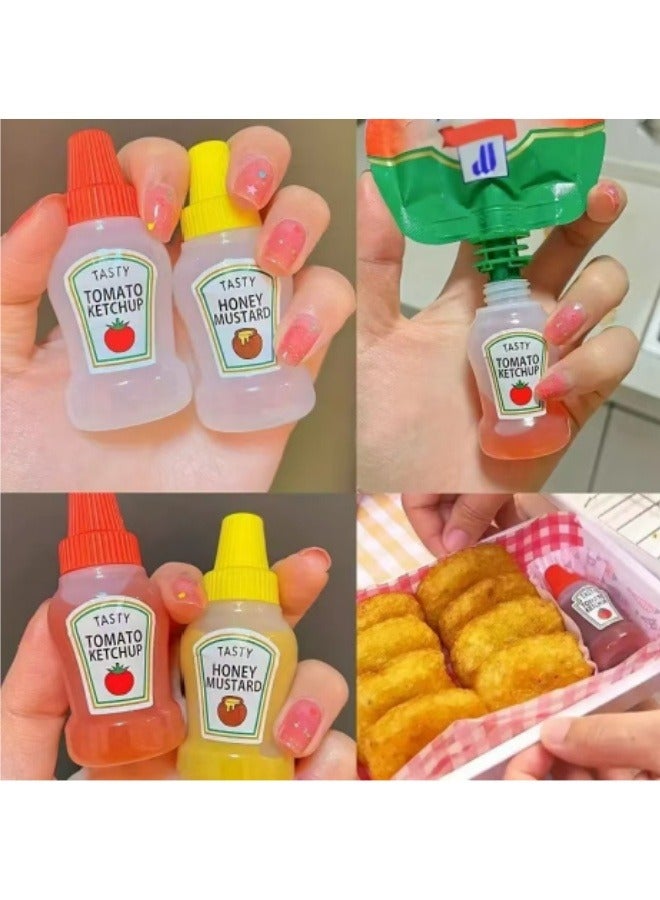 4 Pcs Portable Mini Sauce Bottle Tomato Salad Honey Squeeze Bottle Food Grade Sauce Bottle Kitchen Sauce Squeeze Bottle  - Image 2