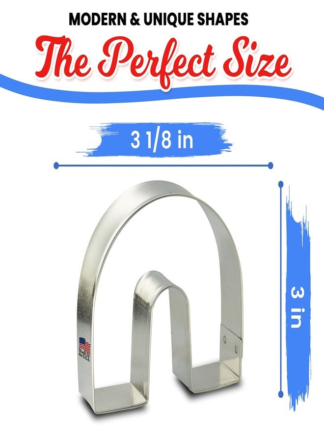 فوز قطاعة بسكويت فوس على شكل حدوة حصان بألوان قوس قزح، 3 بوصات، مصنوعة من الفولاذ المطلي بالقصدير، صناعة يدوية في الولايات المتحدة الأمريكية - Image 2