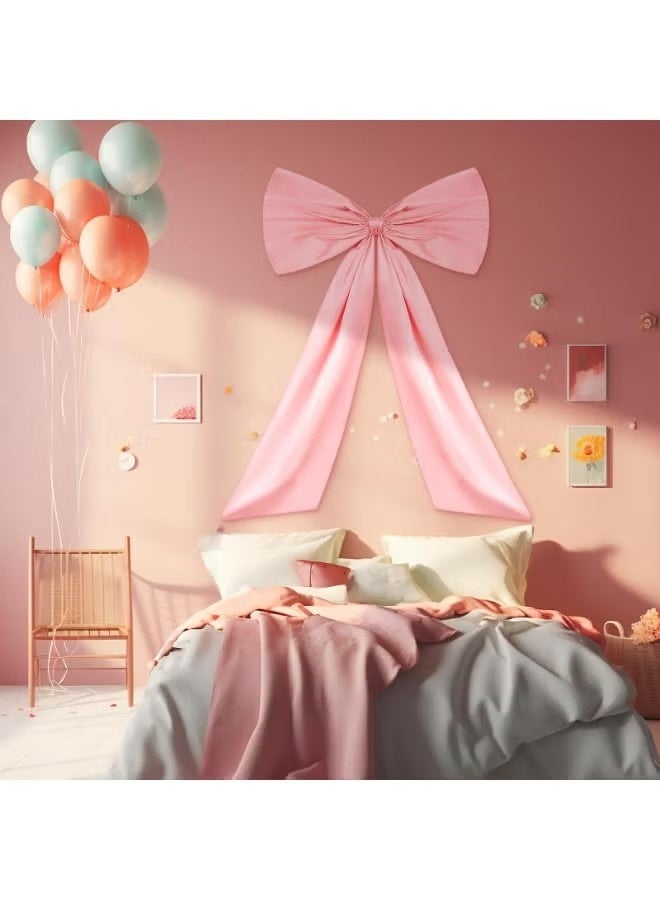 أخبار فيونكة كبيرة لتزيين الغرفة، ربطة شريط عملاقة من كوكيت لتزيين خلفية جدار حفلة عيد الميلاد (وردي، 24 × 36 بوصة) - Image 2