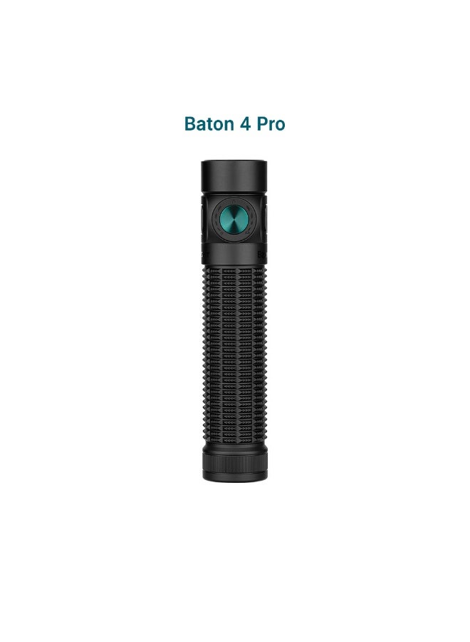 Olight Baton 4 Pro (Matte Black) CW, 1600 Lumens High Power LED Flashlight, 200m Beam Compact EDC Light, Rechargeable USB-C Flashlight for Camping, Hiking, Emergency - Image 1