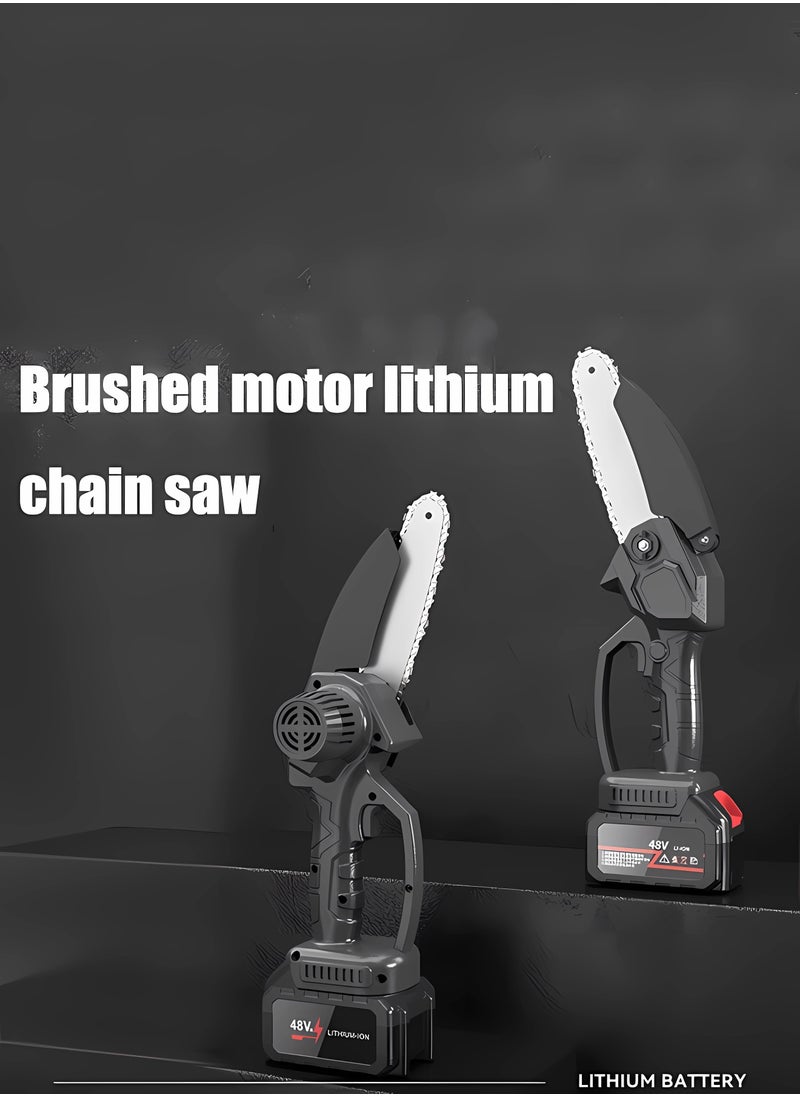 WEMART Mini Chainsaw, 8 inch Cordless Electric Chainsaw with 48V Rechargeable 2000mAh Battery, One-Hand Portable Electric Saw for Tree Branch Trimming Wood Cutting Gardening  - Image 3