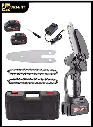Mini Chainsaw, 8 inch Cordless Electric Chainsaw with 48V Rechargeable 2000mAh Battery, One-Hand Portable Electric Saw for Tree Branch Trimming Wood Cutting Gardening - pzsku/Z1D35E079C93E85F96CA6Z/45/_/1725945719/73abf732-9fb6-4163-9eff-7d3c8a4850b6