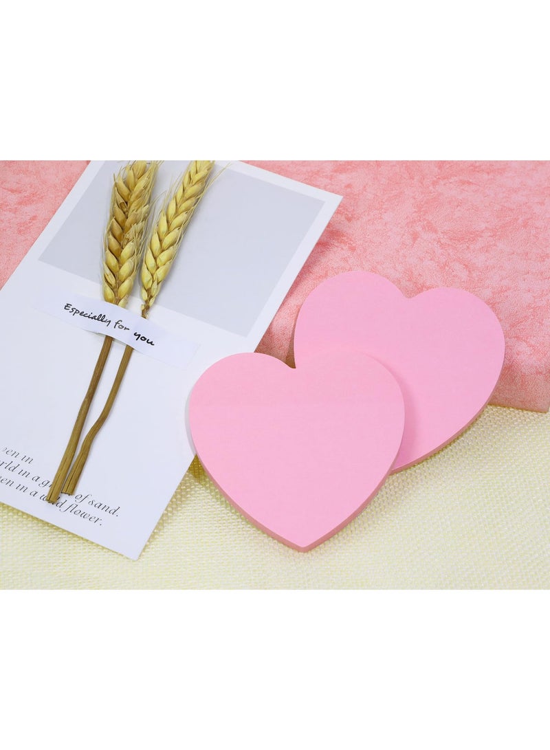 2 Pack Kraft Paper Sticky  Notes Heart Shaped Self-Stick Blank Book Tabs Paper Markers Sticky Notes Pad 100 Sheets Index Sticker (Pink) - Image 5