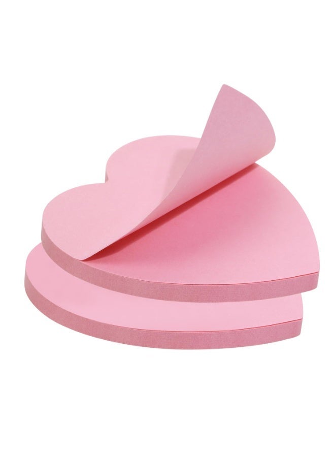 2 Pack Kraft Paper Sticky  Notes Heart Shaped Self-Stick Blank Book Tabs Paper Markers Sticky Notes Pad 100 Sheets Index Sticker (Pink) - Image 2