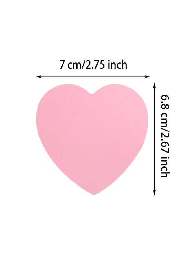2 Pack Kraft Paper Sticky  Notes Heart Shaped Self-Stick Blank Book Tabs Paper Markers Sticky Notes Pad 100 Sheets Index Sticker (Pink) - Image 3