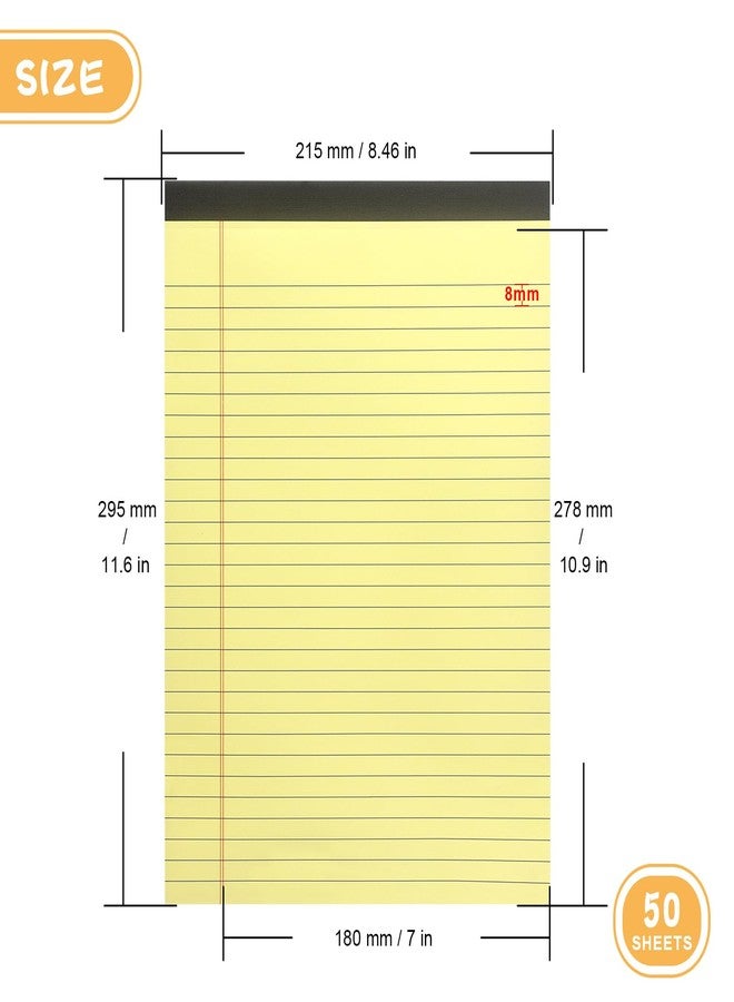 ZZTX Legal Pads 8.5 x 11 Inch Yellow Writing Notepad, Lined Writing Pads for Work Office School, 50 Sheets Per Pad, A4, 1 Pack - Image 2
