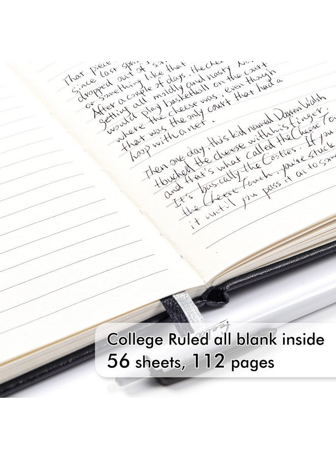 feela 15 Pack Pocket Small Notebooks Bulk, Mini Cute Notepads Hardcover College Ruled Lined Journals with Pen Holder for School Business Memos, with 15 Black Pens, 3.5”x 5.5”, A6, Black - Image 3