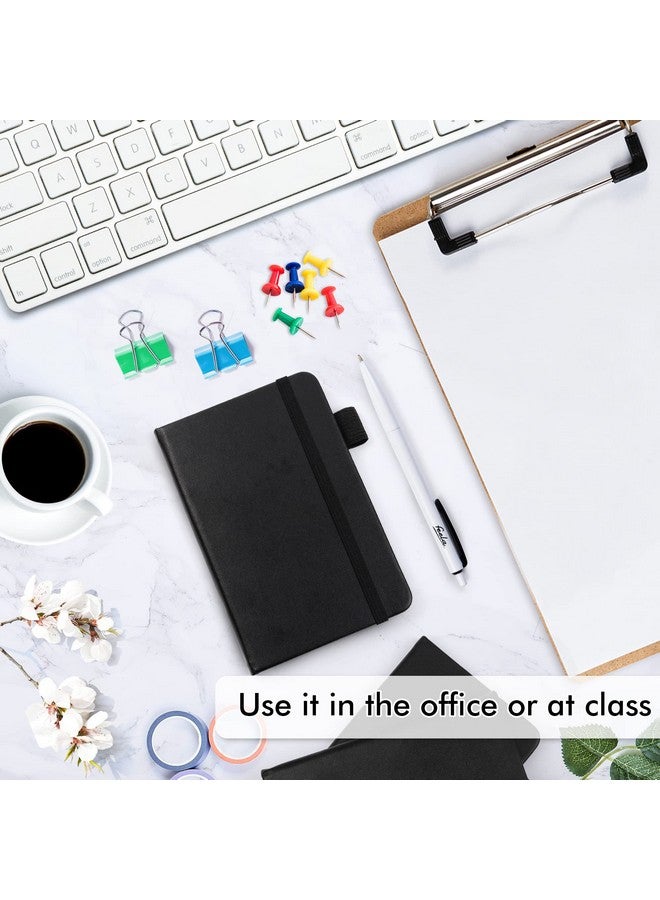 feela 15 Pack Pocket Small Notebooks Bulk, Mini Cute Notepads Hardcover College Ruled Lined Journals with Pen Holder for School Business Memos, with 15 Black Pens, 3.5”x 5.5”, A6, Black - Image 4