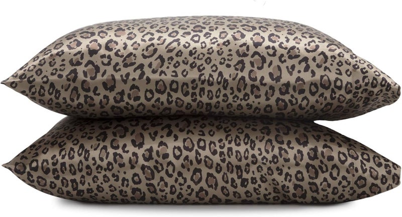 Martex Satin Silk Standard Pillowcases - Set of 2, 20"x26", Brown - Image 1