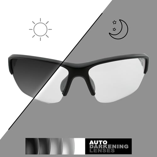 Global Vision Hercules 7 Auto-Darkening Photochromic Safety Sunglasses Clear to Smoke Lens ANSI Z87.1 Transitional Glasses - Image 4