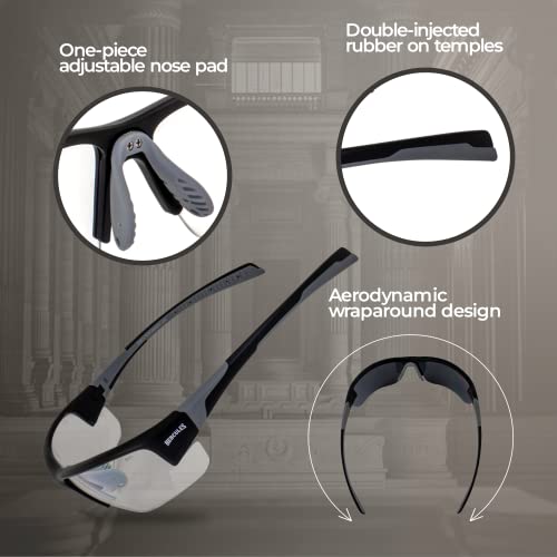 Global Vision Hercules 7 Auto-Darkening Photochromic Safety Sunglasses Clear to Smoke Lens ANSI Z87.1 Transitional Glasses - Image 2