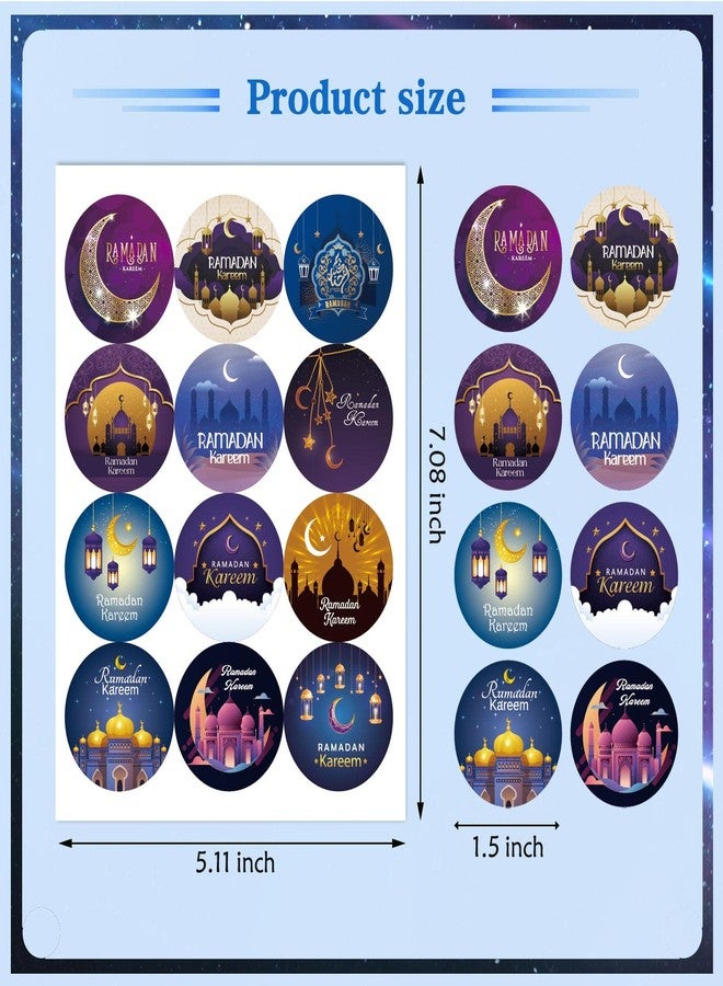 OTAITY Eid Mubarak Stickers, 288 PCS Ramadan Kareem Stickers Gift Tag Labels for Islamic Muslim Ramadan Mubarak Stickers, Muslim Eid Party Gift Decorations Tags Supplies - Image 3