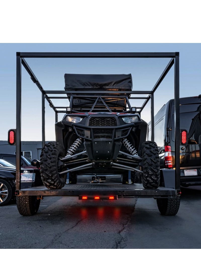 SYOSI 1Pcs Red 9 LED ID Bar Marker Tail Black Stainless Steel Bracket for Truck Trailer Boat Identification Light - Image 2