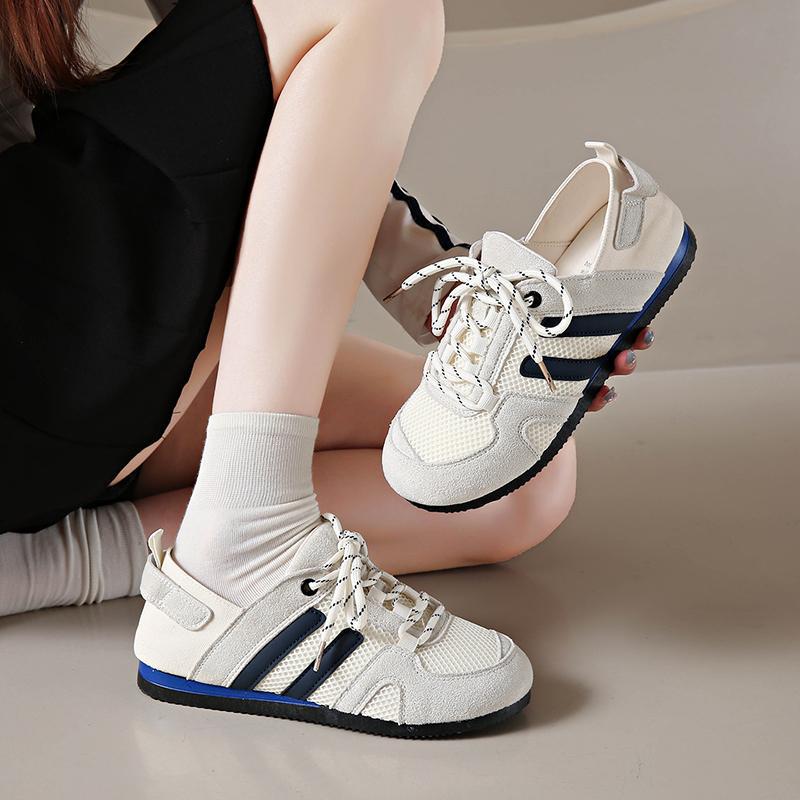 Women's Breathable Mesh Low Top Sneakers with Double Lace - Image 3