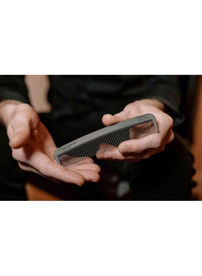 Model 3 Carbon Fiber Made In Usa Antistatic 5.5 Inches (14 Cm) Long Finetooth Pocket Travel Edc Comb Finer Hair And Beards