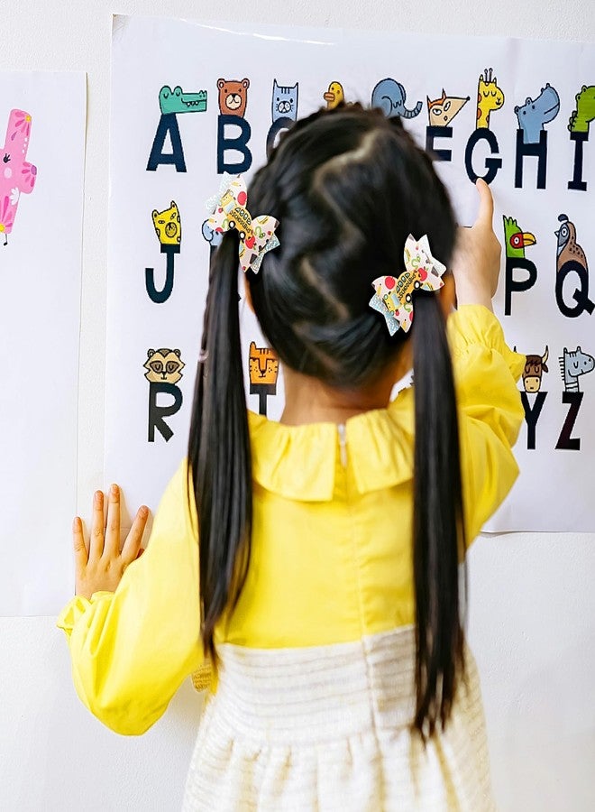 DIUEWOW 2PCS Glitter Back To School Bow Hair Clips Cute Bus Hairpin Headdress 3.5in Sparkly Cheer Bow Barrettes Alligator Barrettes First Day School Accessories Gift for Girls Student Teacher - Image 3