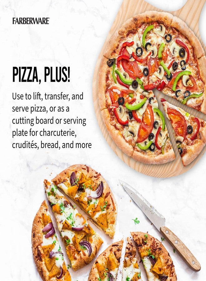 Farberware BBQ Pizza Peel to Transfer Large Pies and Serve, Oven Safe, Solid Pine Wood with Hanging Hole, 18 Inch - Image 5