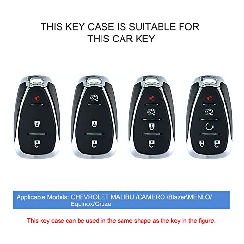 ELOHEI for Chevy Key Fob Cover Case Shell Cover TPU Protector Holder for Chevrolet 2020 2019 2018 2017 2016 Chevy Malibu Camaro Cruze Traverse Spark Equinox Sonic Volt Bolt (Black) - Image 2