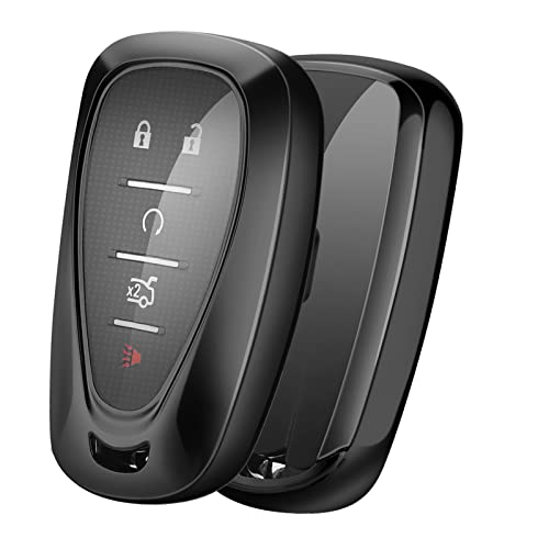 ELOHEI for Chevy Key Fob Cover Case Shell Cover TPU Protector Holder for Chevrolet 2020 2019 2018 2017 2016 Chevy Malibu Camaro Cruze Traverse Spark Equinox Sonic Volt Bolt (Black) - Image 1
