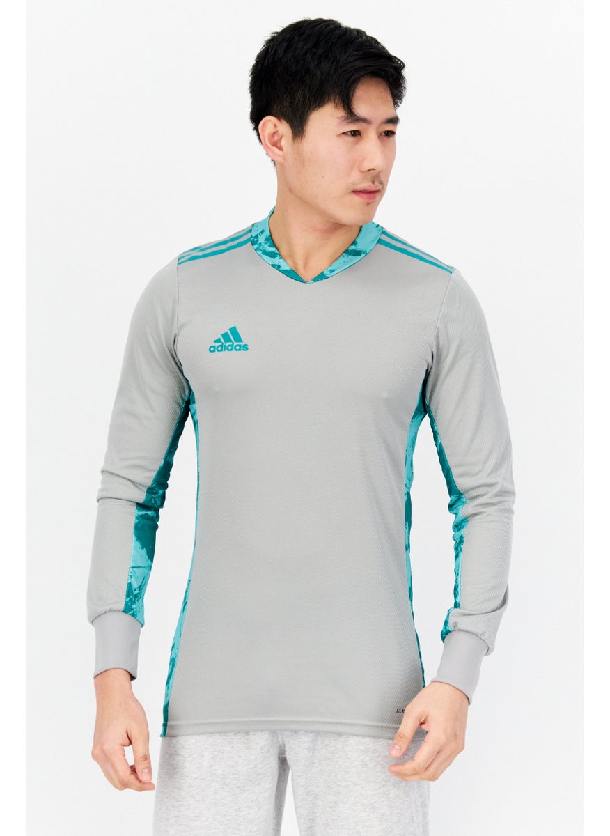 Adidas Men Sportswear Fit Goal Keeper Long Sleeve Training Jersey, Grey/Green  - Image 1