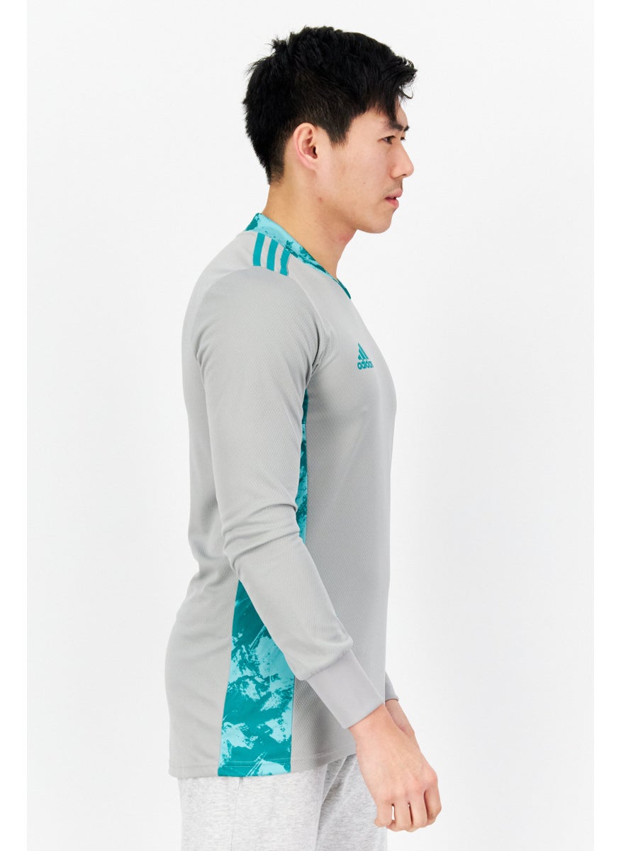 Adidas Men Sportswear Fit Goal Keeper Long Sleeve Training Jersey, Grey/Green  - Image 4