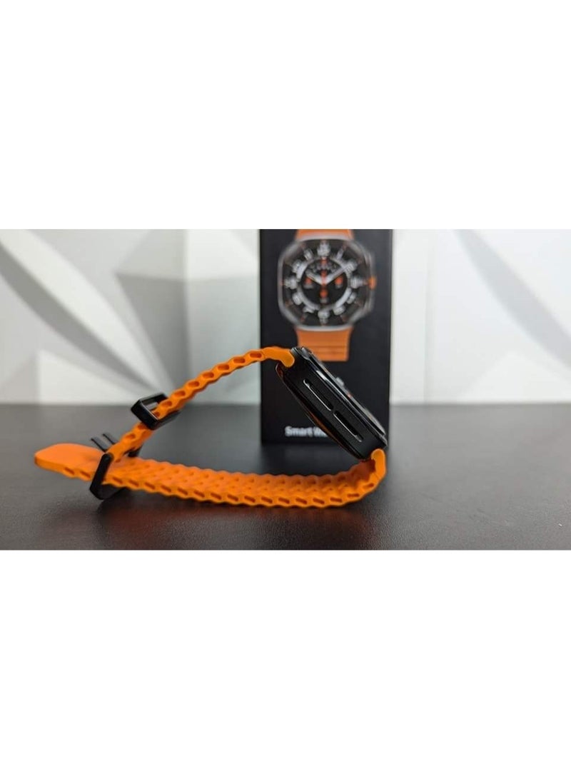 W7 AI Smart Watch Ultra, Rugged Design IP68 Waterproof Blood Oxygen Monitoring Watch, Amoled Screen Display Sleep Monitoring Fitness Watch With 100 Plus Exercise Modes, (Orange) - Image 5