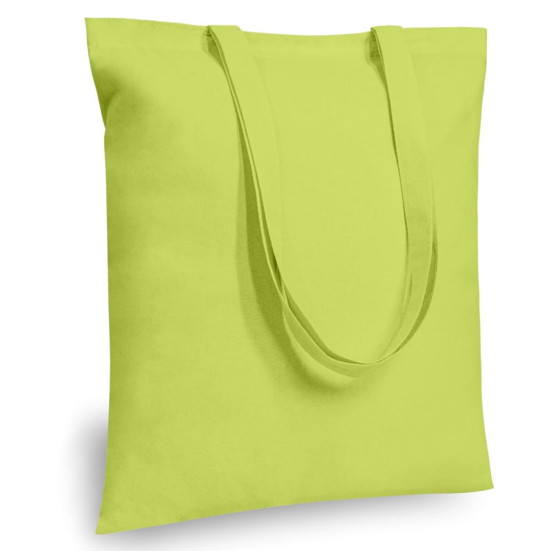 TOPDesign 6-Pack Economical 16"x15" Apple Green Cotton Tote Bag, Lightweight Medium Reusable Grocery Shopping Cloth Bags, Suitable for DIY, Advertising, Promotion, Gift, Activity - Image 1