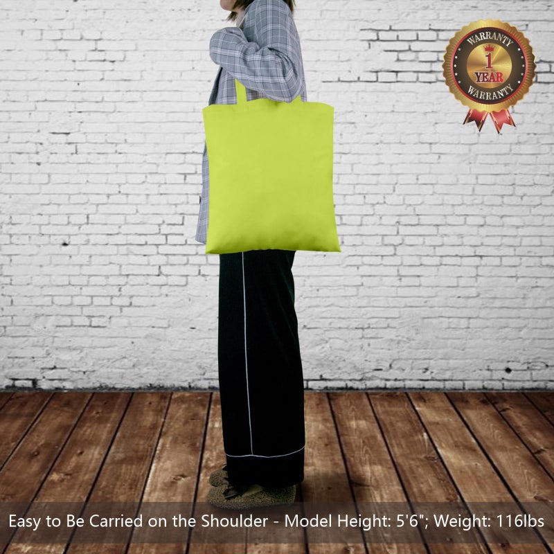 TOPDesign 6-Pack Economical 16"x15" Apple Green Cotton Tote Bag, Lightweight Medium Reusable Grocery Shopping Cloth Bags, Suitable for DIY, Advertising, Promotion, Gift, Activity - Image 3