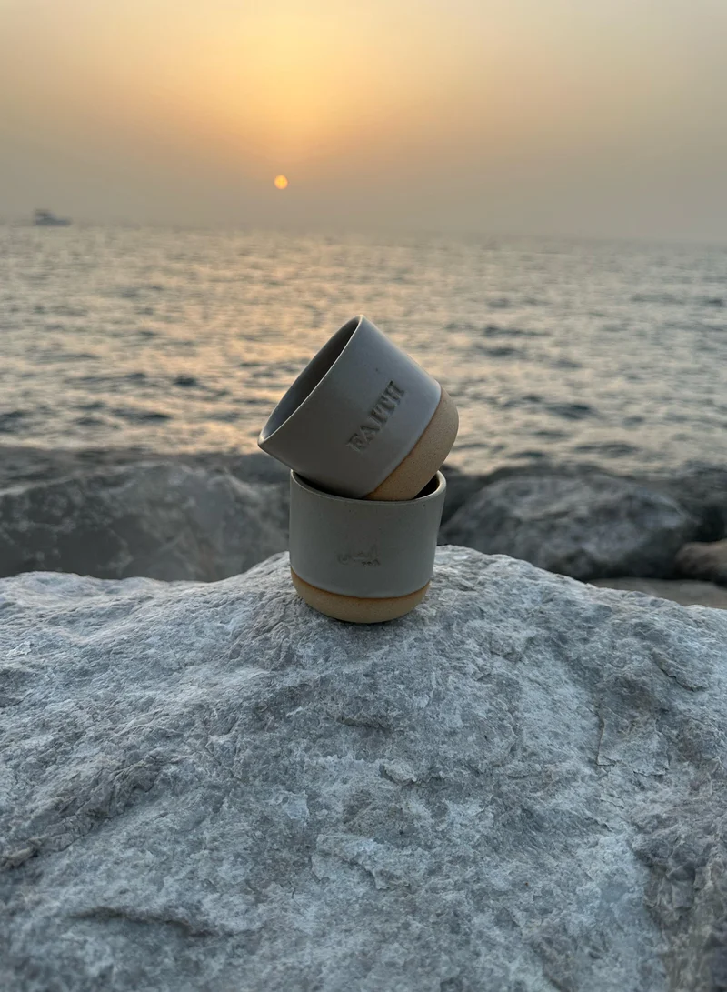 Tohfa Luxe TohfaLuxe Faith Engraved Single Ceramic Cup - Grey