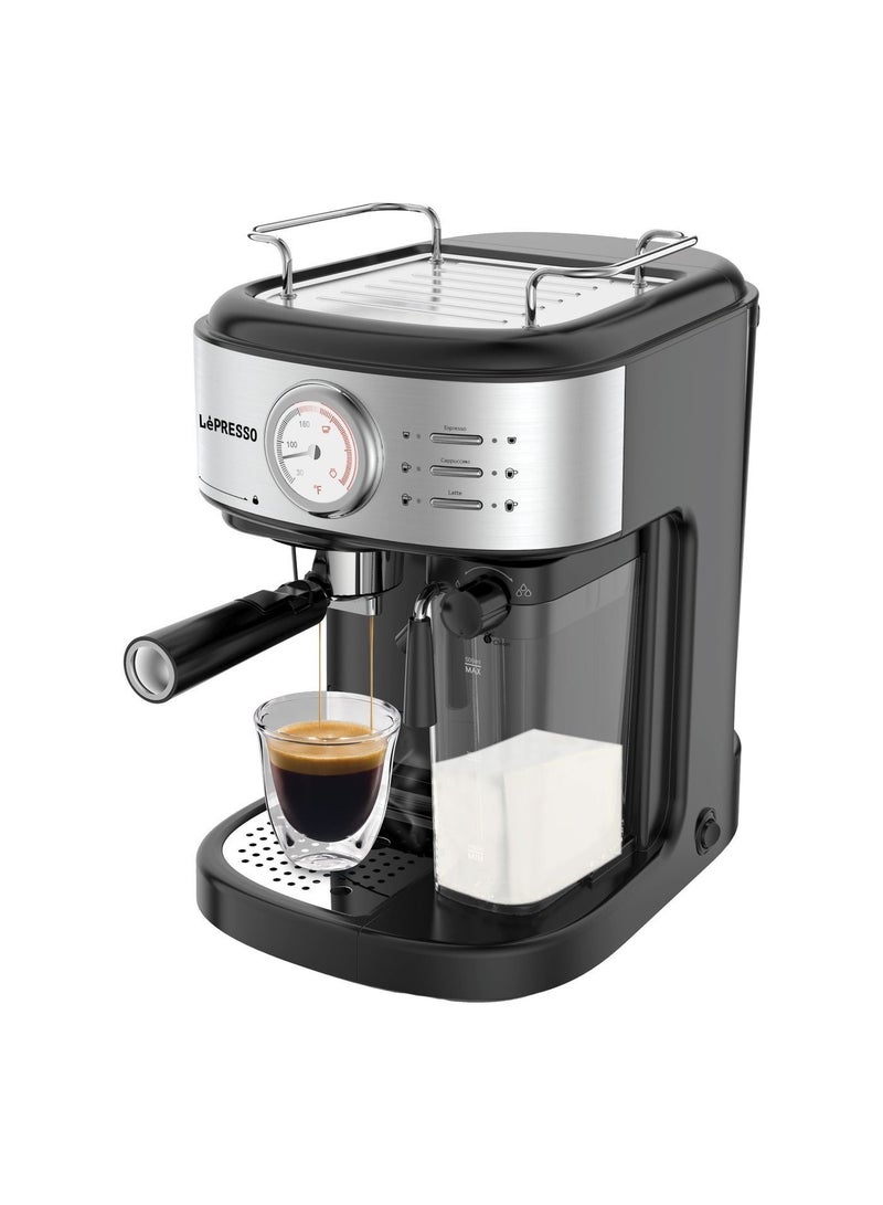 LePRESSO Semi-Automatic Coffee Machine 20 Bar, Capsule & Ground Coffee Maker, Espresso Machine with Milk Frothing, 1.5L Water/500ml Milk Capacity, Latte, Cappuccino, Americano, Macchiato Maker - Image 1