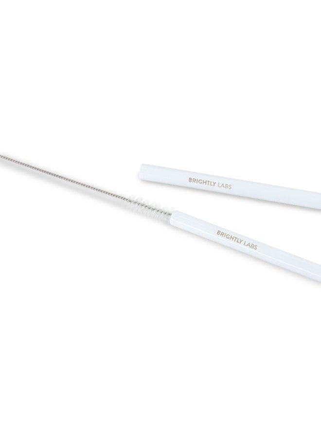 BRIGHTLY LABS Stainless Steel Reusable Drinking Straws Set of 4 with Cleaning Brush - Eco-Friendly Metal Straws for Drinks, Cocktails, Smoothies - Durable, Hygienic, and Sustainable Alternatives to Plastic  - Image 3