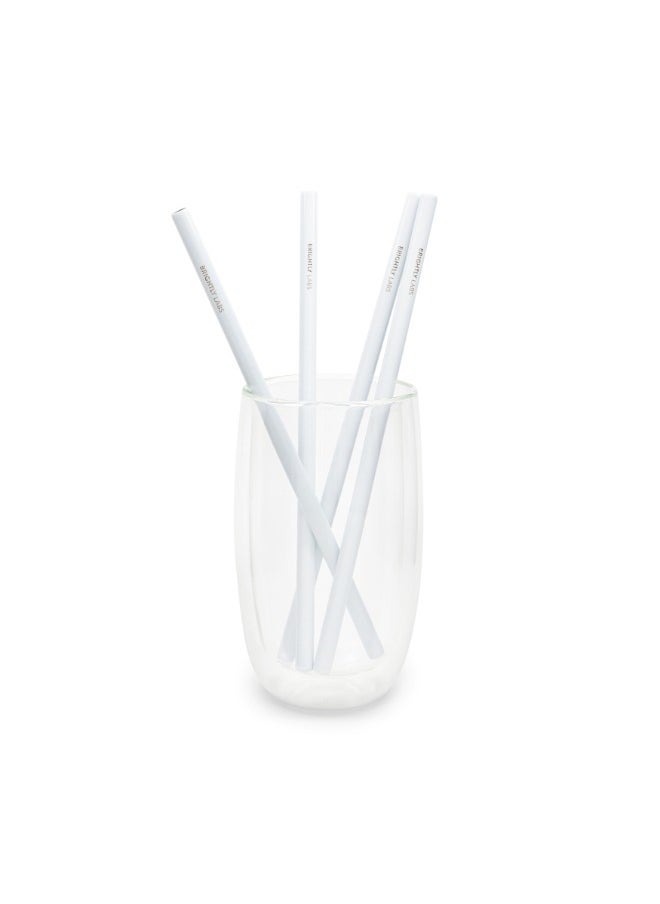 BRIGHTLY LABS Stainless Steel Reusable Drinking Straws Set of 4 with Cleaning Brush - Eco-Friendly Metal Straws for Drinks, Cocktails, Smoothies - Durable, Hygienic, and Sustainable Alternatives to Plastic  - Image 2
