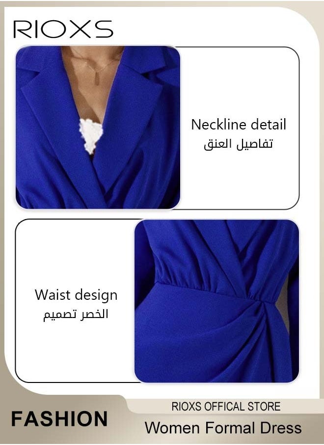 RIOXS - Women's Formal Dress, Slim High Waist Long Sleeve Bodycon Dress, Elegant Chic Work Dress, High-quality Business Dresses for Office, Professional Pencil Skirt, Perfect for Office Wear or Upscale Events - Image 1