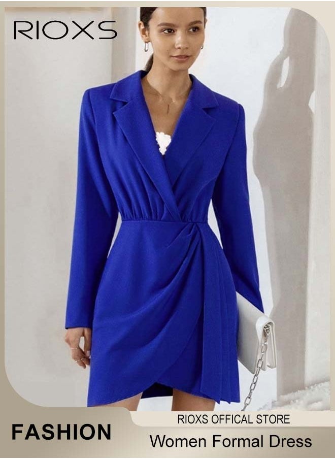 RIOXS - Women's Formal Dress, Slim High Waist Long Sleeve Bodycon Dress, Elegant Chic Work Dress, High-quality Business Dresses for Office, Professional Pencil Skirt, Perfect for Office Wear or Upscale Events - Image 1