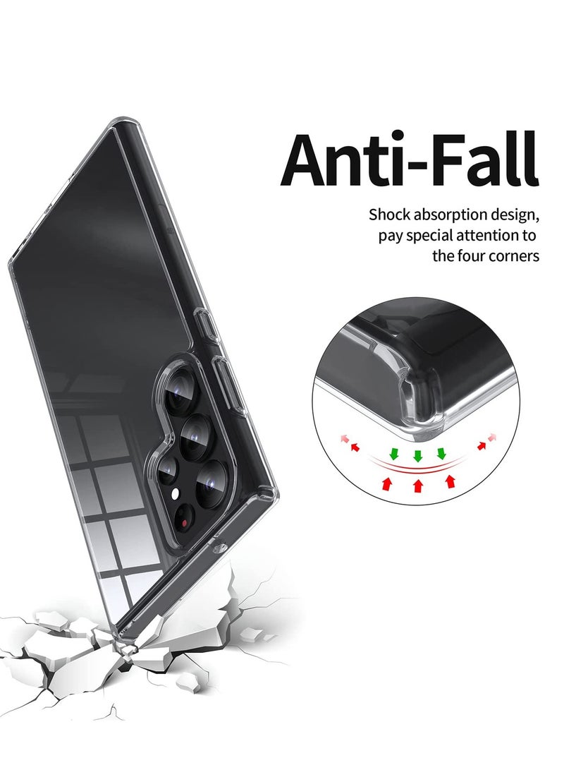 BORTONY Samsung S24 Ultra Case Transparent Yellowing Resistant Case Anti-Scratch Shockproof Bumper Drop Protection Phone Case Cover for Samsung Galaxy S24 Ultra - Image 5