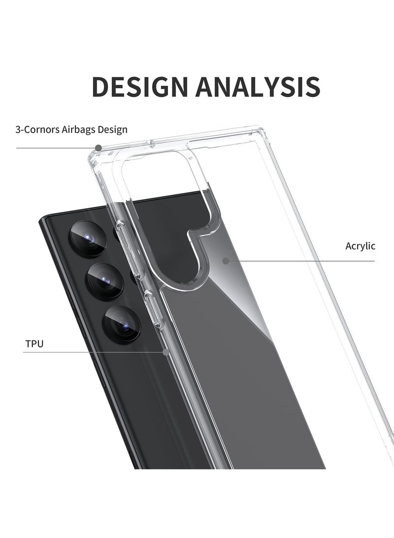 BORTONY Samsung S24 Ultra Case Transparent Yellowing Resistant Case Anti-Scratch Shockproof Bumper Drop Protection Phone Case Cover for Samsung Galaxy S24 Ultra - Image 4