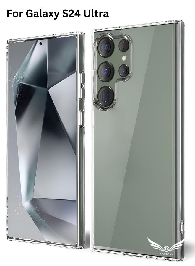 BORTONY Samsung S24 Ultra Case Transparent Yellowing Resistant Case Anti-Scratch Shockproof Bumper Drop Protection Phone Case Cover for Samsung Galaxy S24 Ultra - Image 1