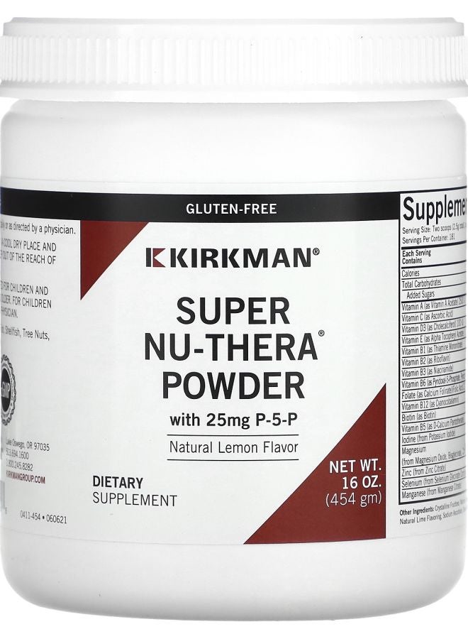 Kirkman Labs Super Nu-Thera Powder with P-5-P Natural Lemon 16 oz (454 gm) - Image 1