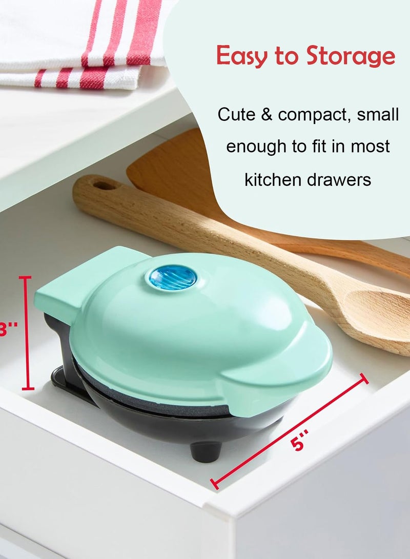 هوميفاي صانعة الوافل المصغرة 4 بوصة، صانعة وافل داش متعددة الوظائف، وافل بلجيكي، بطاطس مهروسة، وجبات كيتو، ساندويتش، كرات البيض، آلة وافل مدمجة، سطح غير لاصق، 220 فولت. - Image 5