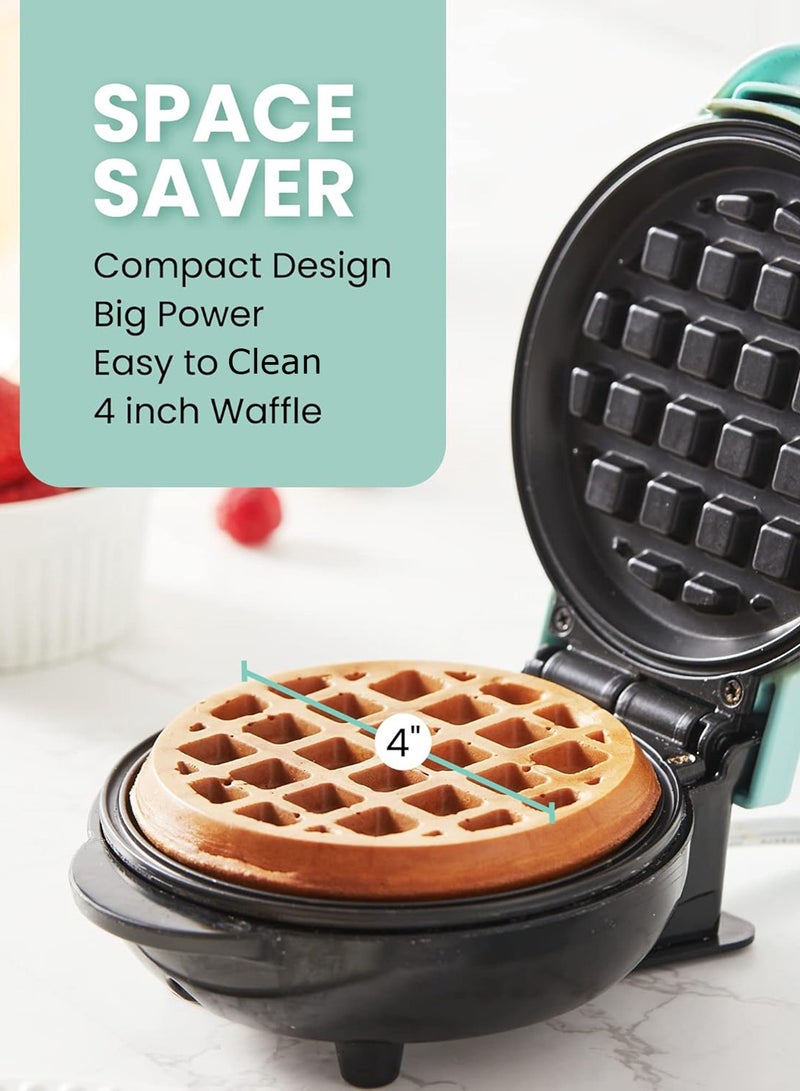 هوميفاي صانعة الوافل المصغرة 4 بوصة، صانعة وافل داش متعددة الوظائف، وافل بلجيكي، بطاطس مهروسة، وجبات كيتو، ساندويتش، كرات البيض، آلة وافل مدمجة، سطح غير لاصق، 220 فولت. - Image 2